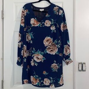 Everly Women's Floral Dress Long Balloon Sleeves